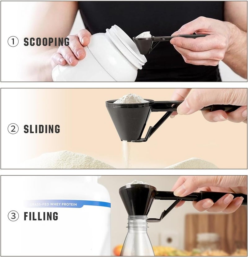 CAFEMASY Measuring Scoop with Funnel for Filling Water Bottles with Protein Powder Milk Powder Filling Resuable K Cup Coffee Capsule with Coffee Grounds - Image 3